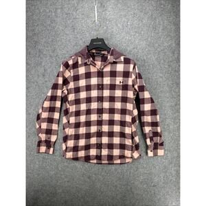Under Armour Men's Size Medium ColdGear Red Plaid Jacket Flannel Hoodie Soft